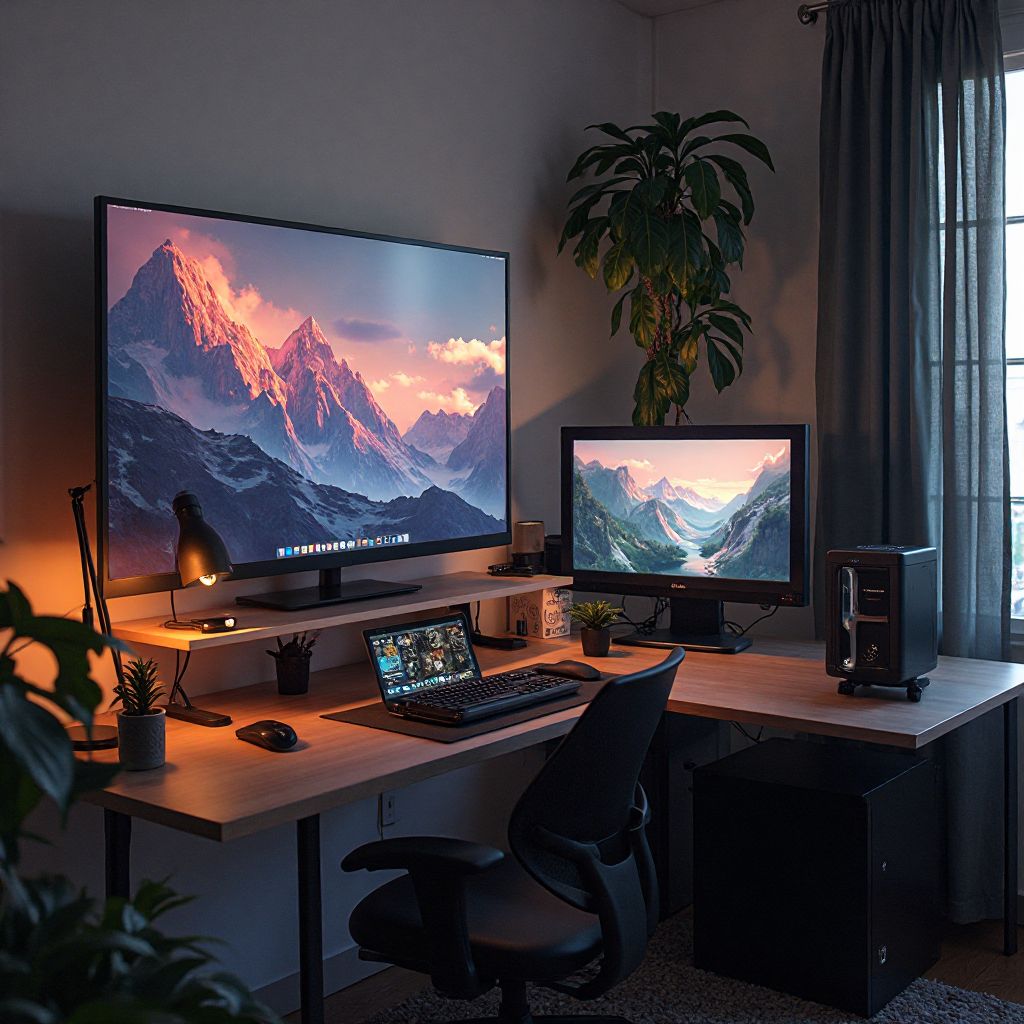 Art design studio with creative workstations